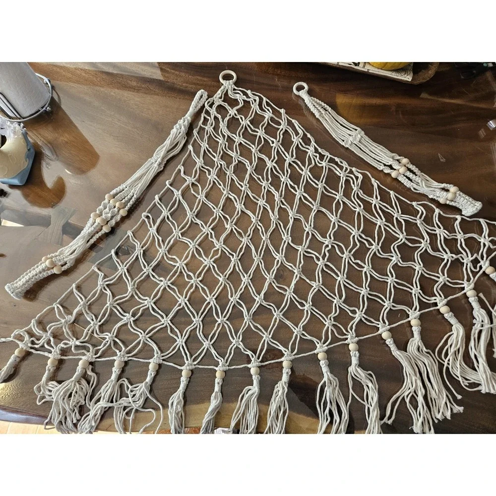 Macrame 3 Piece Set. Hammock, 2 Plant Hangers. Chk Description For sizes. New